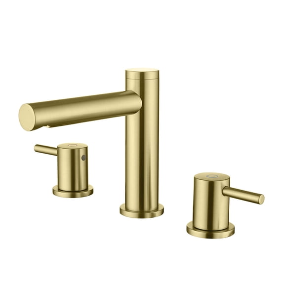 Kibi Circular 8" Bathroom Sink Widespread Faucet with Drain Assembly