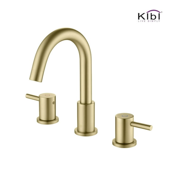 Kibi Circular Bathroom Sink 8" Widespread Faucet with Drain Assembly