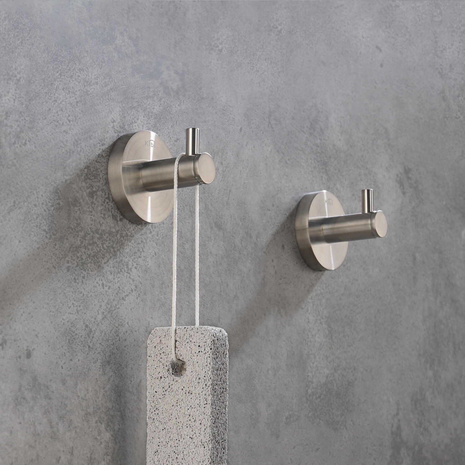 Brushed Nickel Circular Wall Mounted Robe Hook