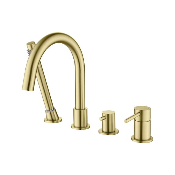 Kibi Circular Deck Mounted Bathtub Faucet with Hand Shower