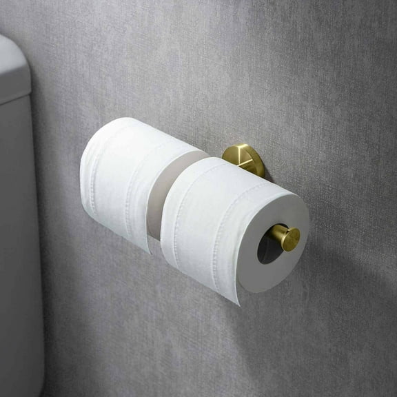 Kibi Circular Double Toilet Paper Holder - Brushed Gold