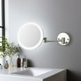 thumbnail image 1 of Kibi Circular LED Wall Mount One Side 5x Magnifying Make Up Mirror - Brushed Nickel, 1 of 2