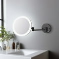 thumbnail image 1 of Kibi Circular LED Wall Mount One Side 5x Magnifying Make Up Mirror - Matte Black, 1 of 2