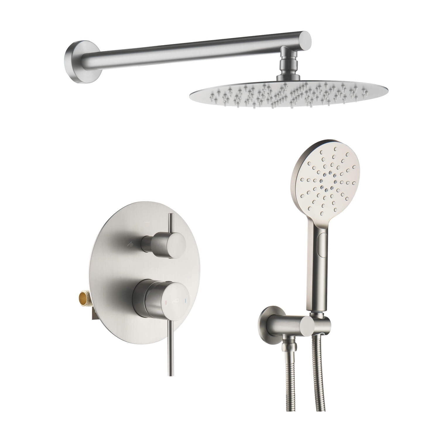 Brushed Nickel Wall Mounted Rain and Mist Shower System