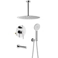 thumbnail image 1 of Kibi Circular Pressure Balanced Ceiling Mounted 3-Function Shower System with Rough In Valve, 1 of 3