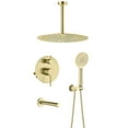 thumbnail image 1 of Kibi Circular Pressure Balanced Ceiling Mounted 3-Function Shower System with Rough In Valve, 1 of 3