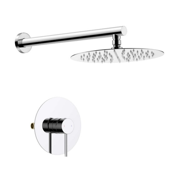 Kibi Circular Pressure Balanced Single Function Shower System with Rough In Valve