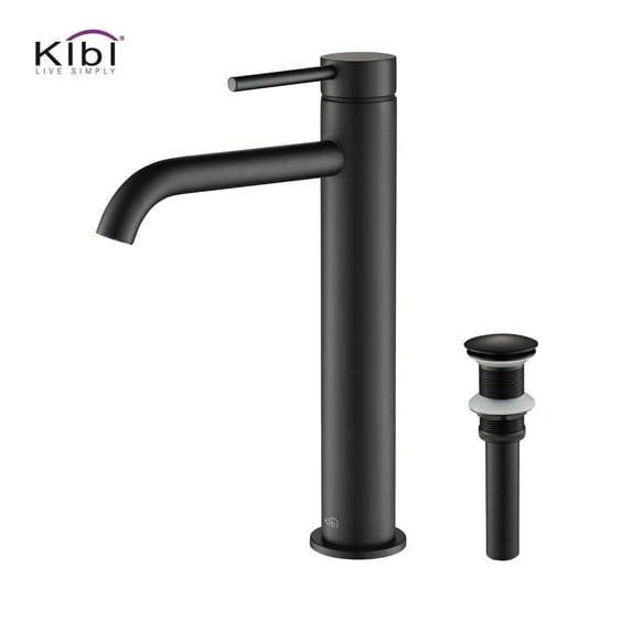 Kibi Circular Single Handle Bathroom Vessel Sink Faucet with Pop Up Drain