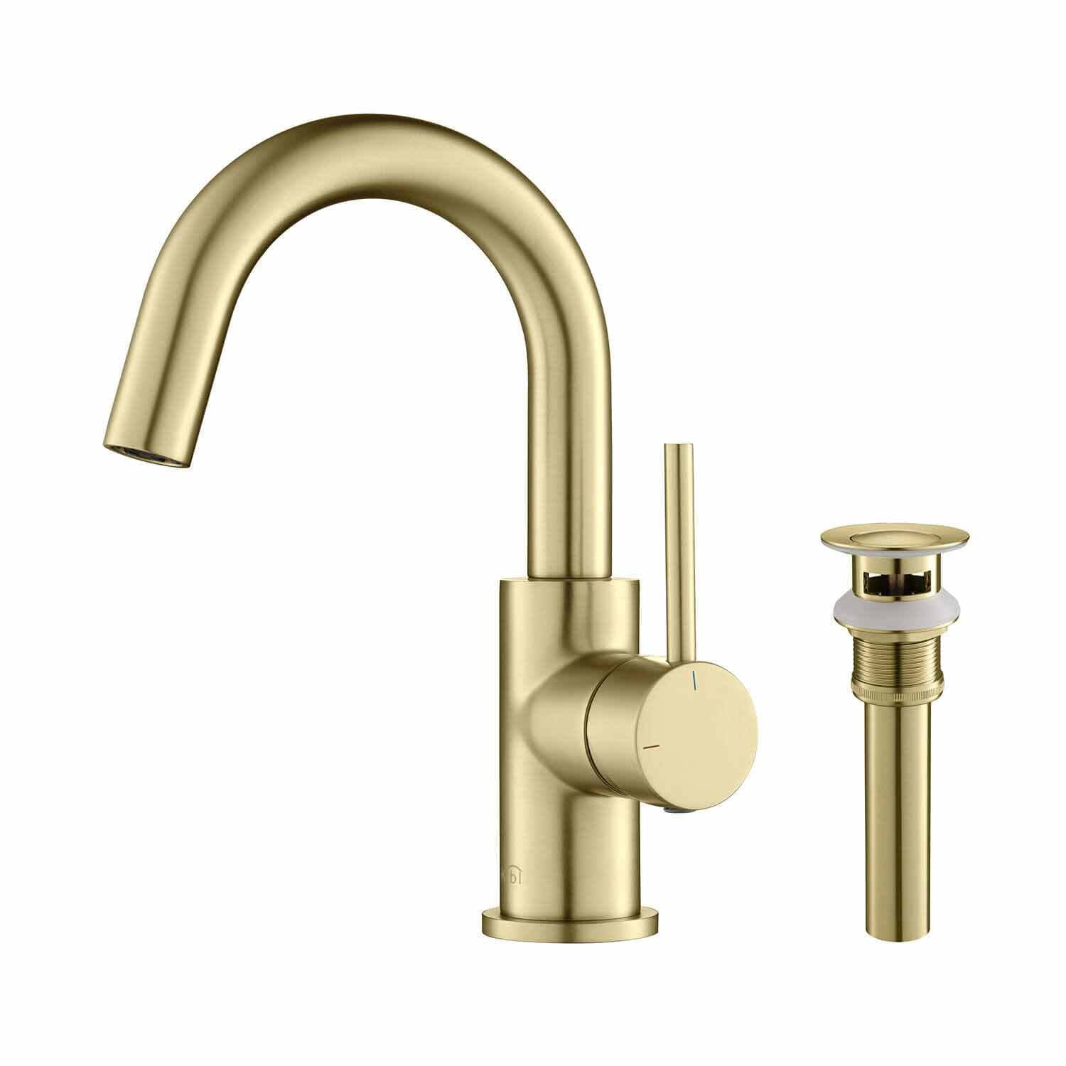 Kibi Circular Single Handle High-Arc Bathroom Sink Faucet