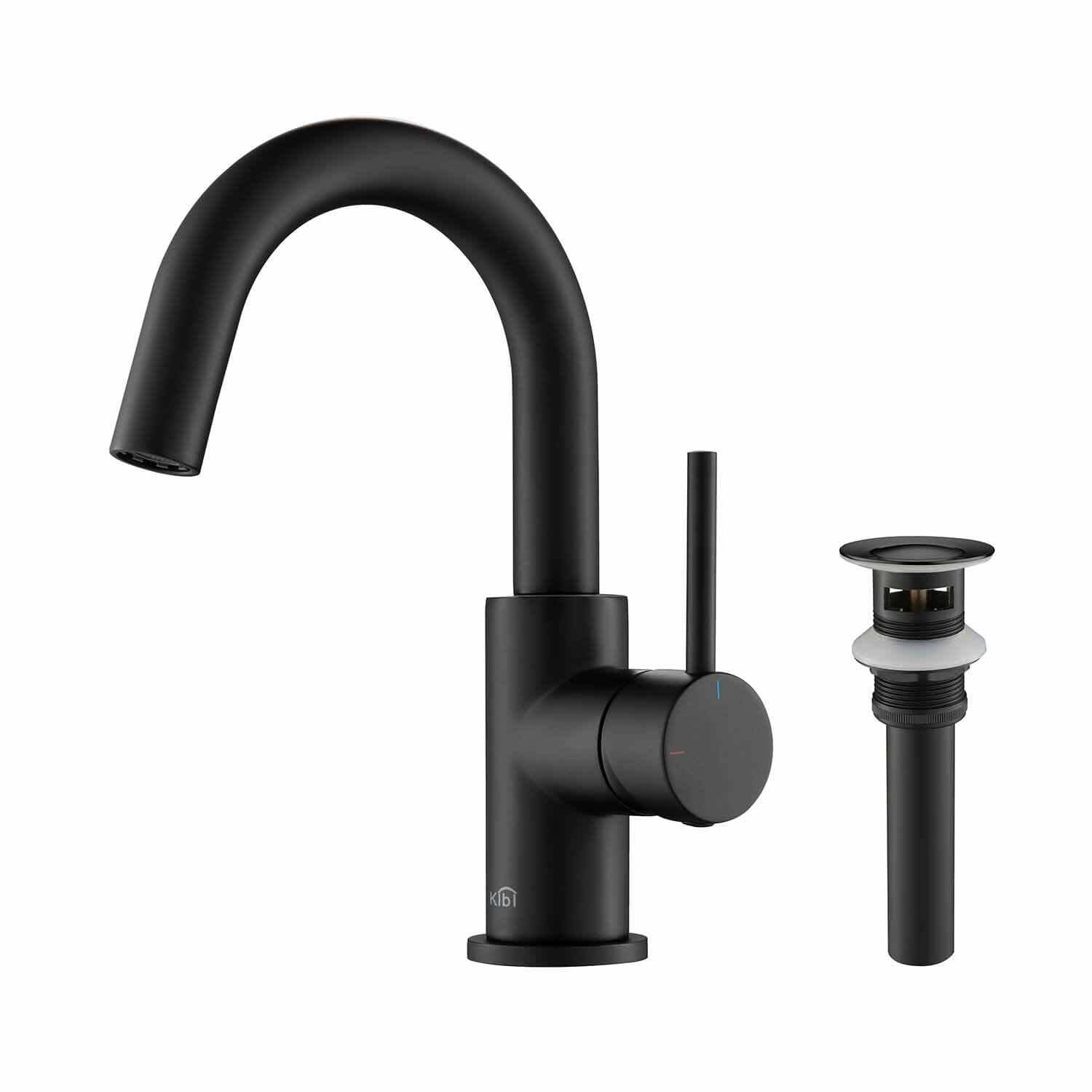 Kibi Circular Single Handle High-Arc Bathroom Sink Faucet
