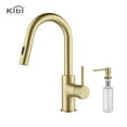 thumbnail image 1 of Kibi Circular Single Handle Pull Down Kitchen & Bar Sink Faucet with Soap Dispenser, 1 of 3