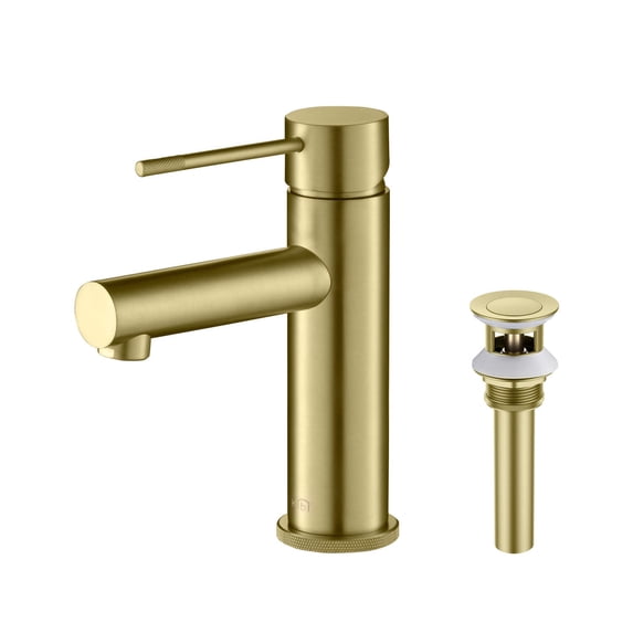 Kibi Circular X Single Handle Bathroom Vanity Sink Faucet with Pop Up Drain