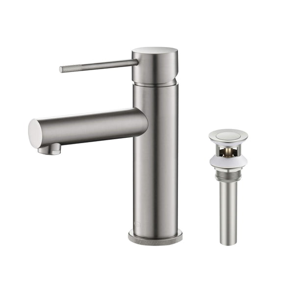Kibi Circular X Single Handle Bathroom Vanity Sink Faucet with Pop Up Drain