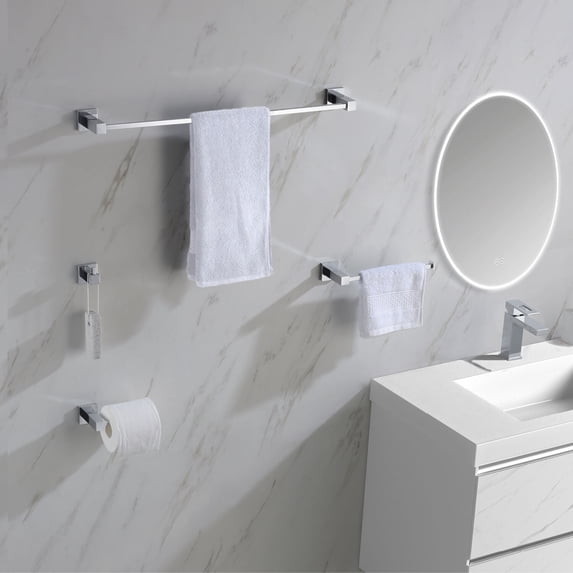Kibi Cube 4 Piece Bathroom Hardware Set