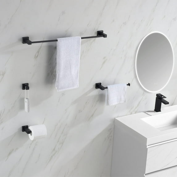 Kibi Cube 4 Piece Bathroom Hardware Set