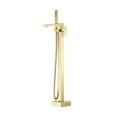 thumbnail image 1 of Kibi Cube Floor Mount Tub Filler With Hand Shower - Brushed Gold, 1 of 5