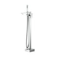 thumbnail image 1 of Kibi Cube Floor Mount Tub Filler With Hand Shower - Chrome, 1 of 5