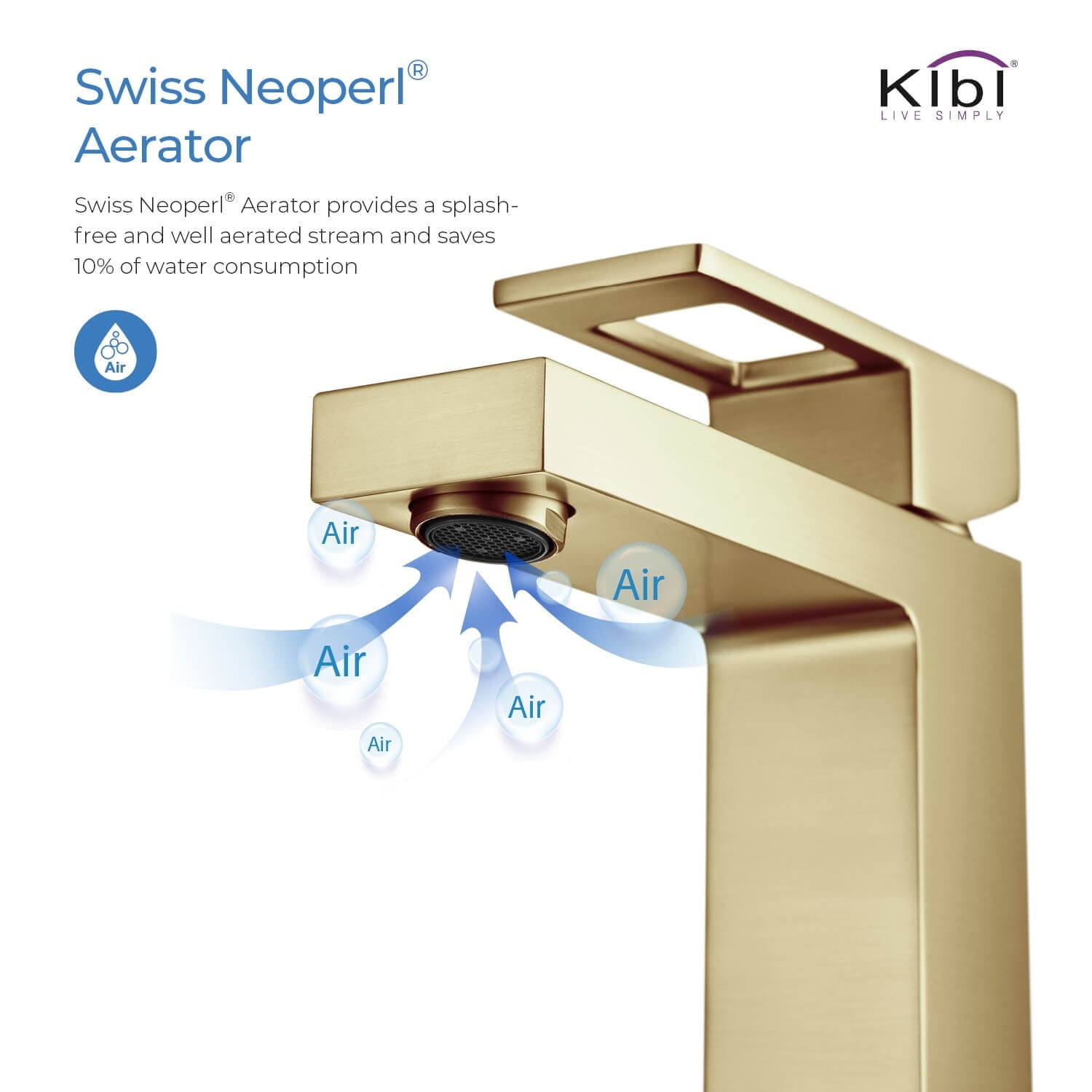 Kibi Cubic Single Handle Bathroom Vanity Sink Faucet with Pop Up Drain