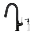 thumbnail image 1 of Kibi Fusion Single Handle Pull Down Kitchen & Bar Sink Faucet with Soap Dispenser - Matte Black, 1 of 3