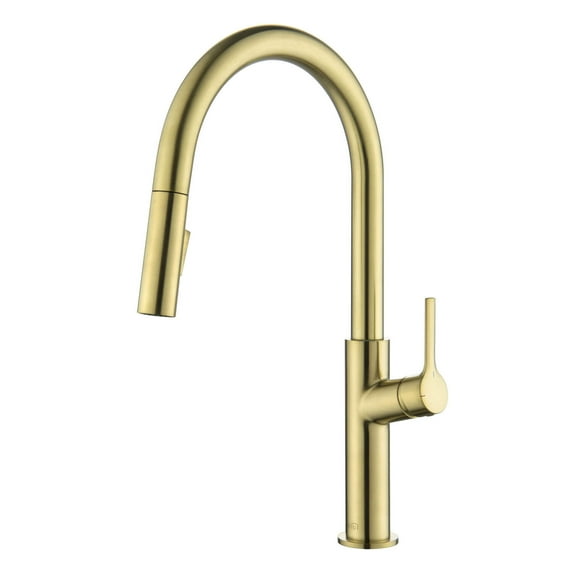 Kibi Fusion-T Single Handle Pull Down Kitchen Sink Faucet - Brushed Gold