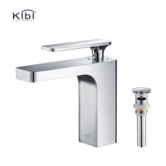 Kibi Infinity Single Handle Bathroom Vanity Sink Faucet with Pop Up Drain