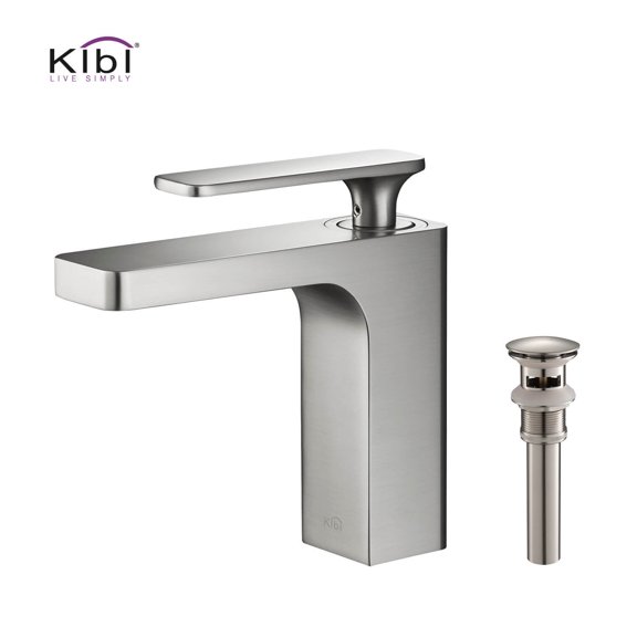 Kibi Infinity Single Handle Bathroom Vanity Sink Faucet with Pop Up Drain