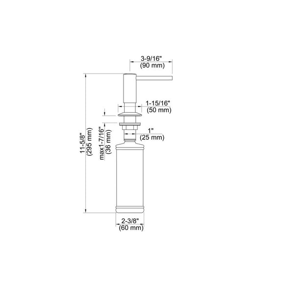 Kibi Kitchen Lead Free Solid Brass Construction Soap Dispenser