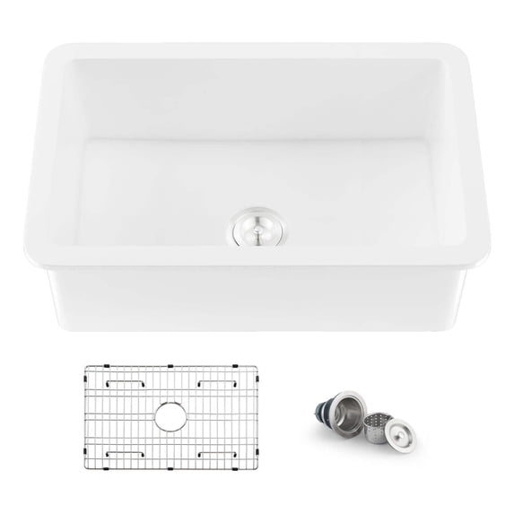 Kibi Landis 30? Fireclay Kitchen Undermount Sink Single Bowl