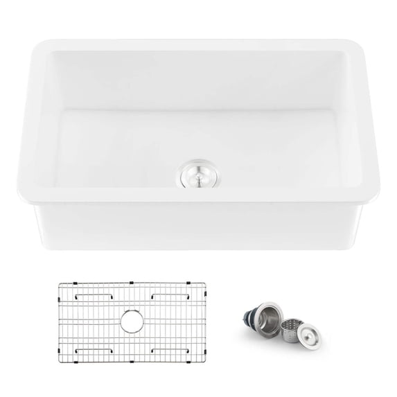 Kibi Landis 32? Fireclay Kitchen Undermount Sink Single Bowl