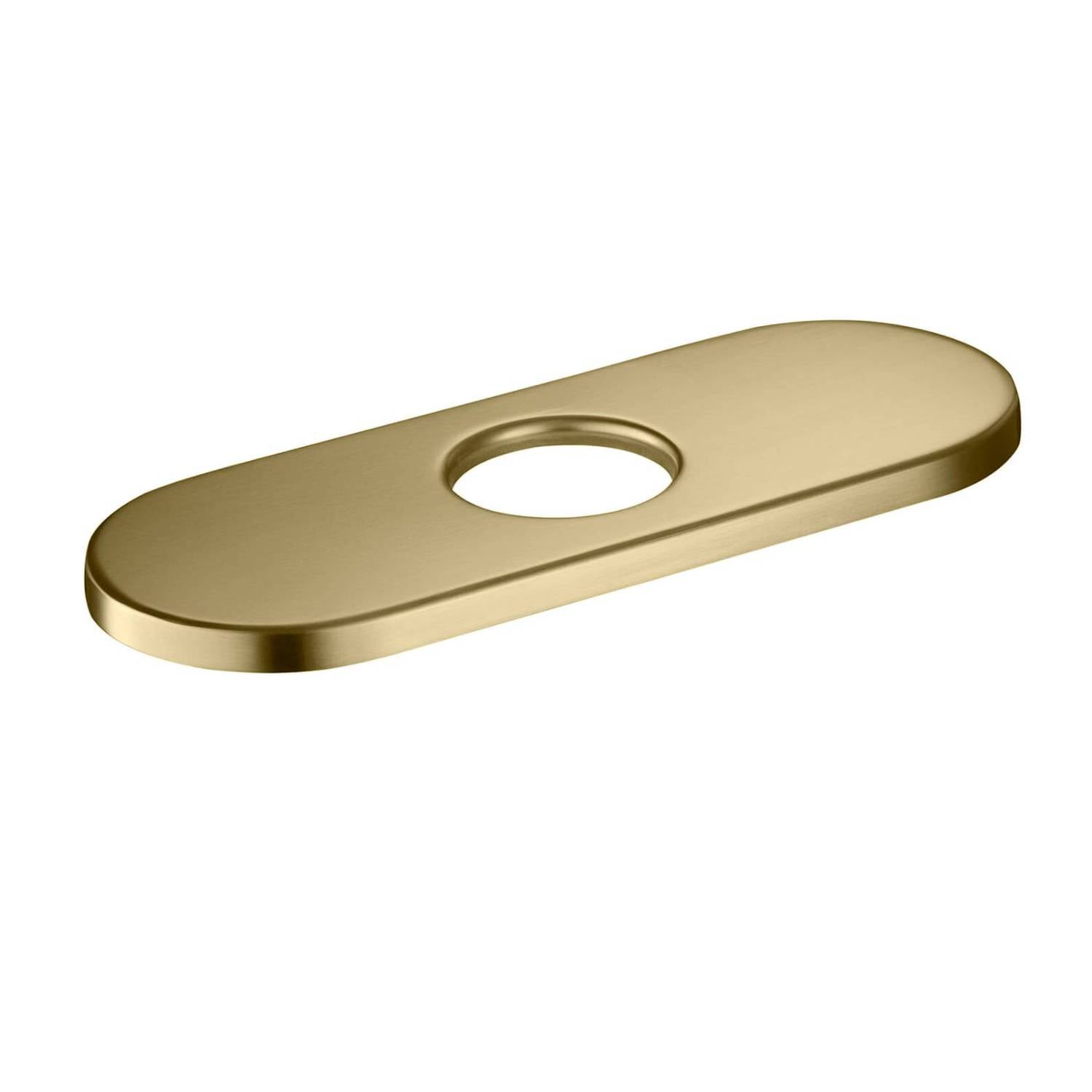 Kibi USA 6 Inch Bathroom Faucet Hole Cover Brush Gold Brushed