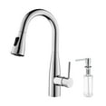 thumbnail image 1 of Kibi USA Bari Single Handle Pull Down Kitchen & Bar Sink Faucet Chrome W/ Soap Dispenser Chrome Finish, 1 of 5