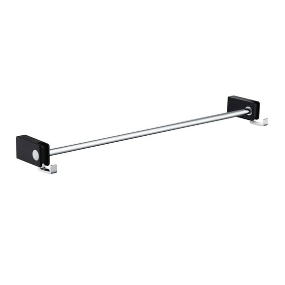 Kibi USA Bathroom Hardware Accessory Towel Wall Mounted Towel Bar with Hook Chrome Black