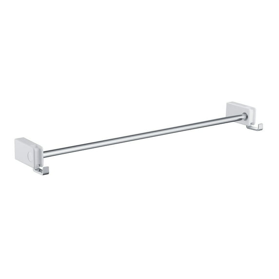 Kibi USA Bathroom Hardware Accessory Towel Wall Mounted Towel Bar with Hook Chrome White