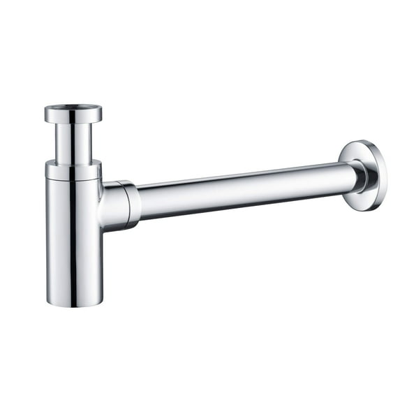 Kibi USA Bathroom Sink Decorative Round Bottle Trap Chrome