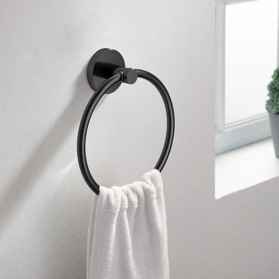 Kibi USA Circular 4-Piece Bathroom Hardware Set Matte Black