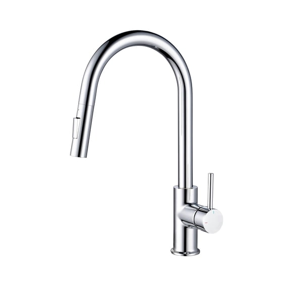 Kibi Circular Single Handle Pull Down Kitchen Faucet