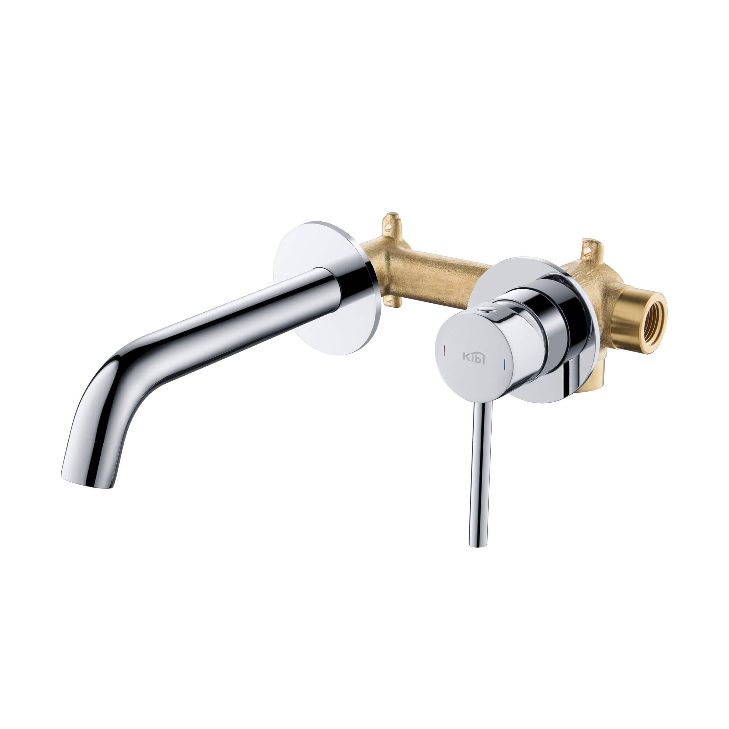 Kibi Circular Single Handle Wall Mounted Bathroom Sink Faucet