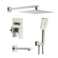 thumbnail image 1 of Kibi USA Cube Pressure Balanced 3-Function Shower System with Rough-In Valve Brushed Nickel Brushed, 1 of 3