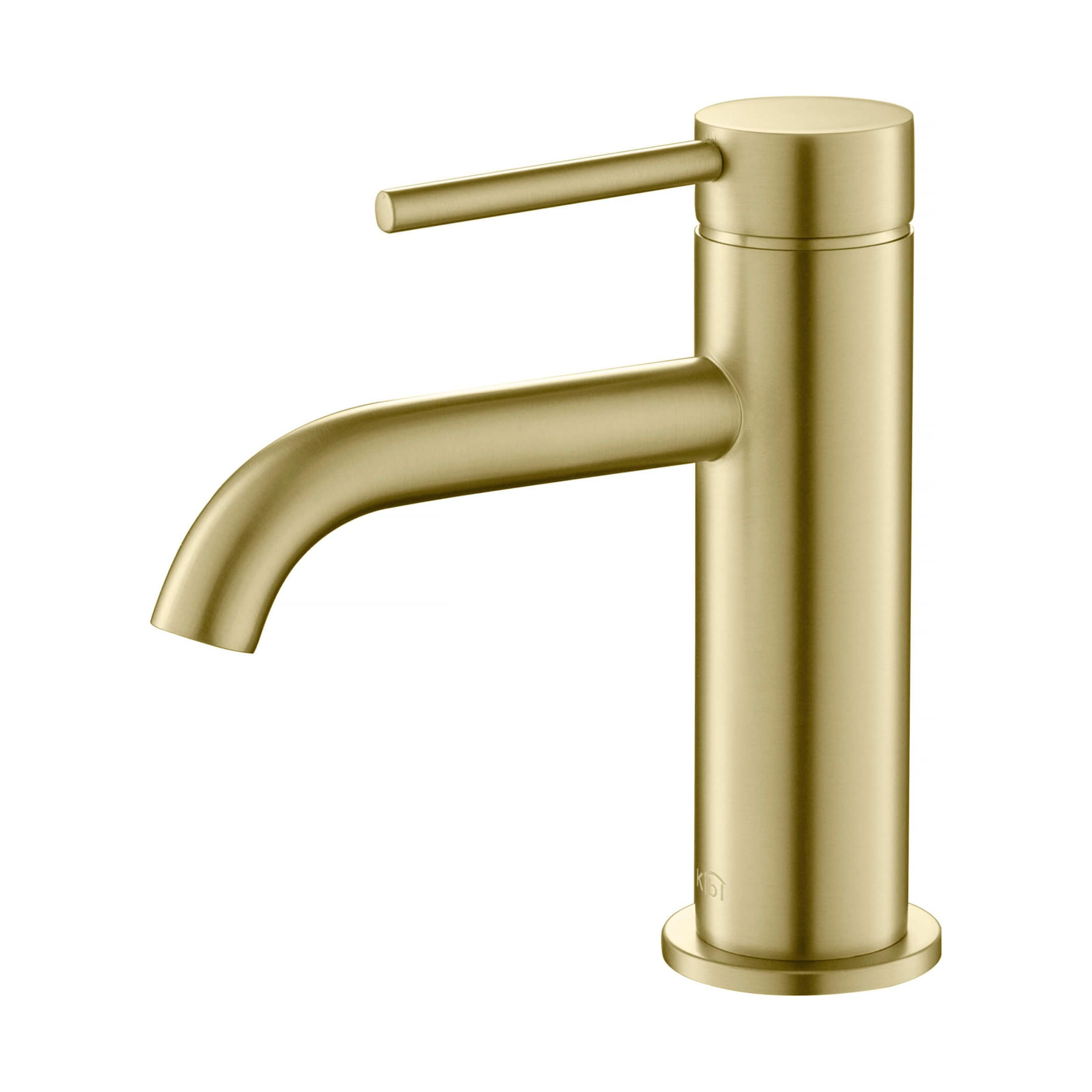 Brushed Gold Brass Single Handle Bathroom Faucet