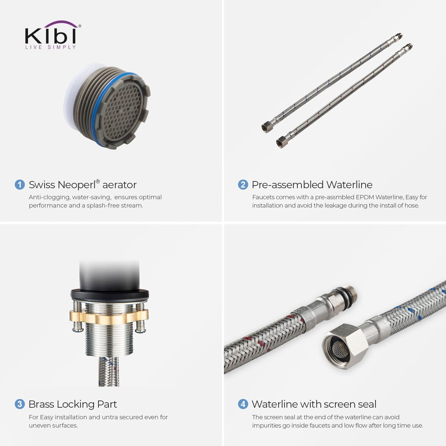 Kibi Circular Single Handle Bathroom Vanity Sink Faucet