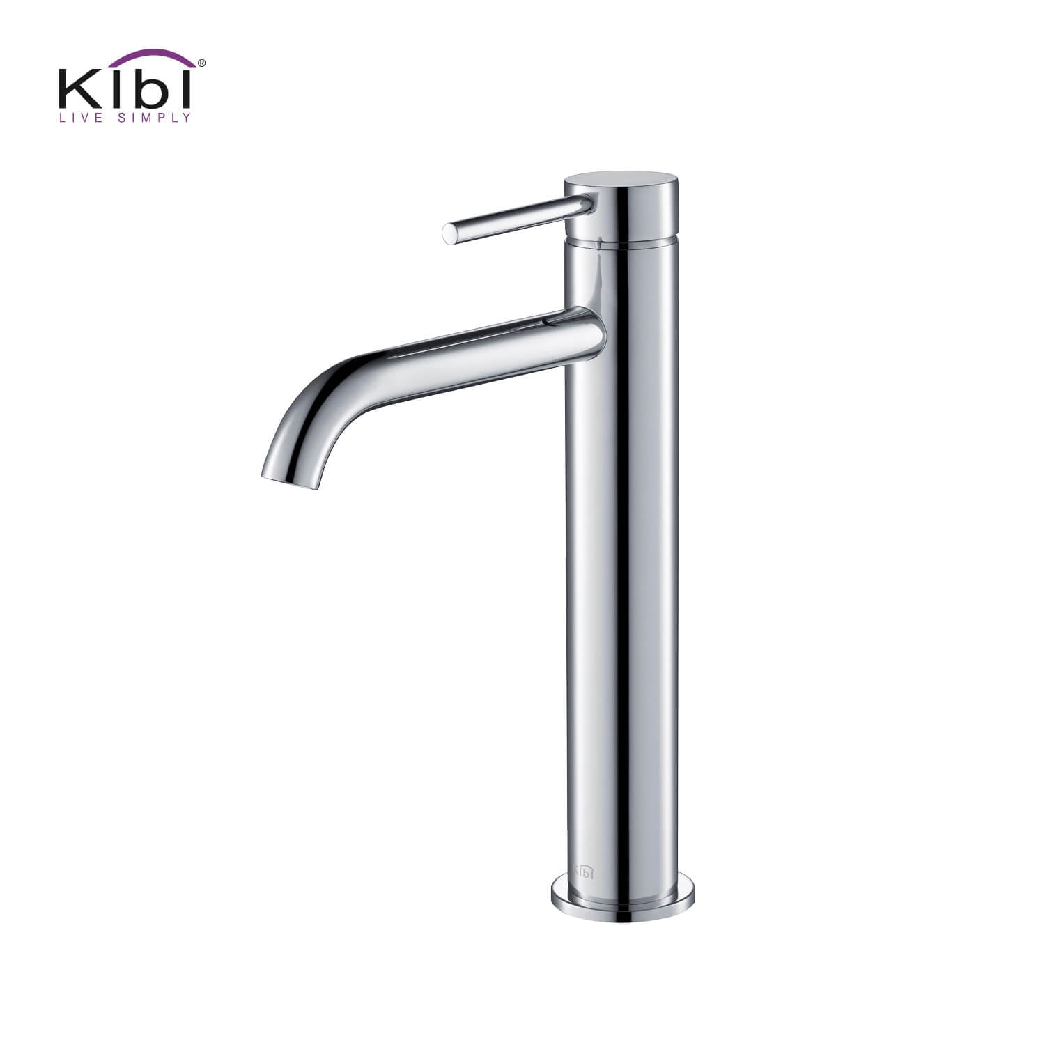 Chrome High Arc Single Handle Vessel Sink Faucet