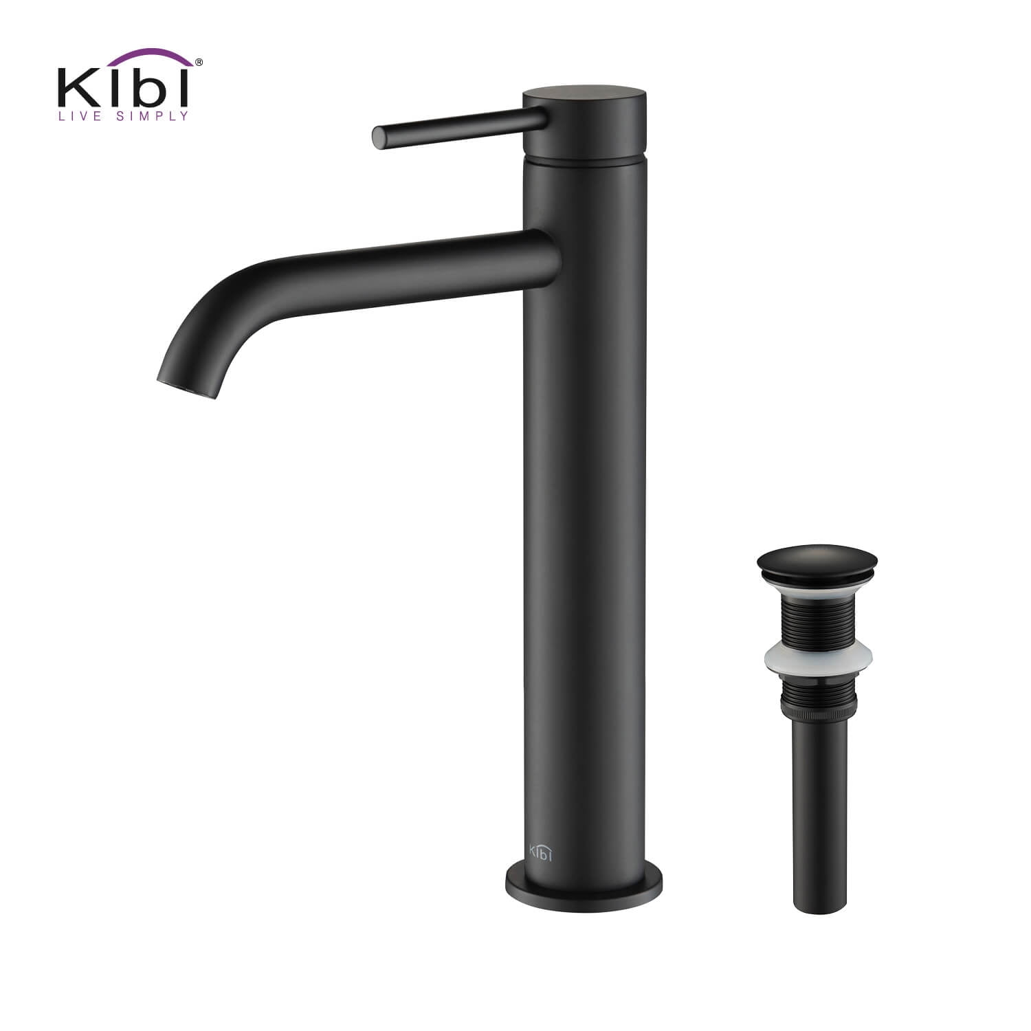 Elegant Matte Black Lead-Free Brass Vessel Sink Faucet with Pop-Up Drain