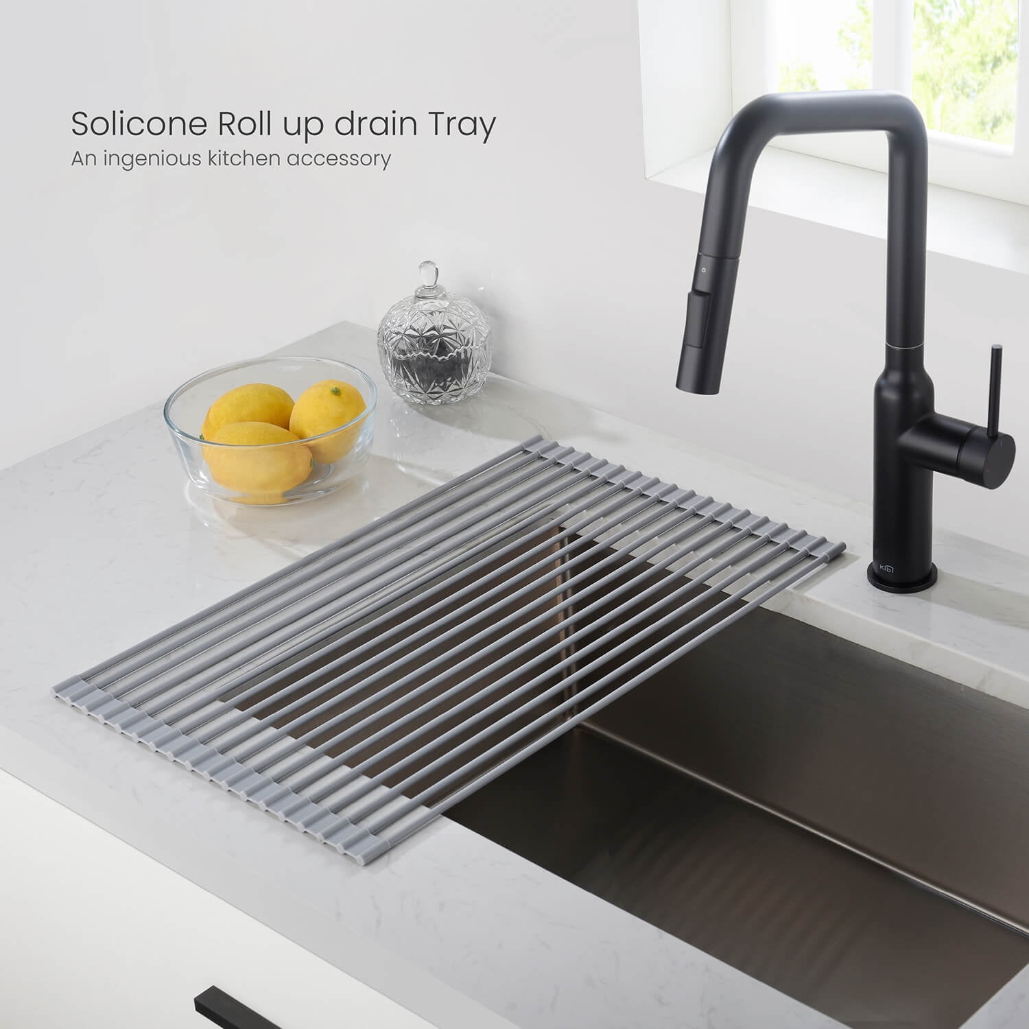 17" Stainless Steel Roll-Up Over-Sink Drying Rack