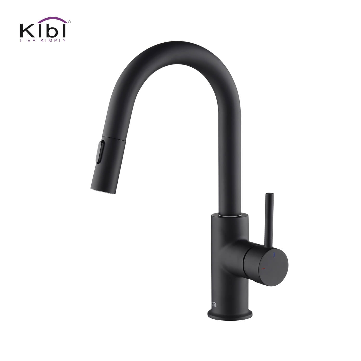 Matte Black Solid Brass Single Handle Kitchen Faucet with Pull-out Spray