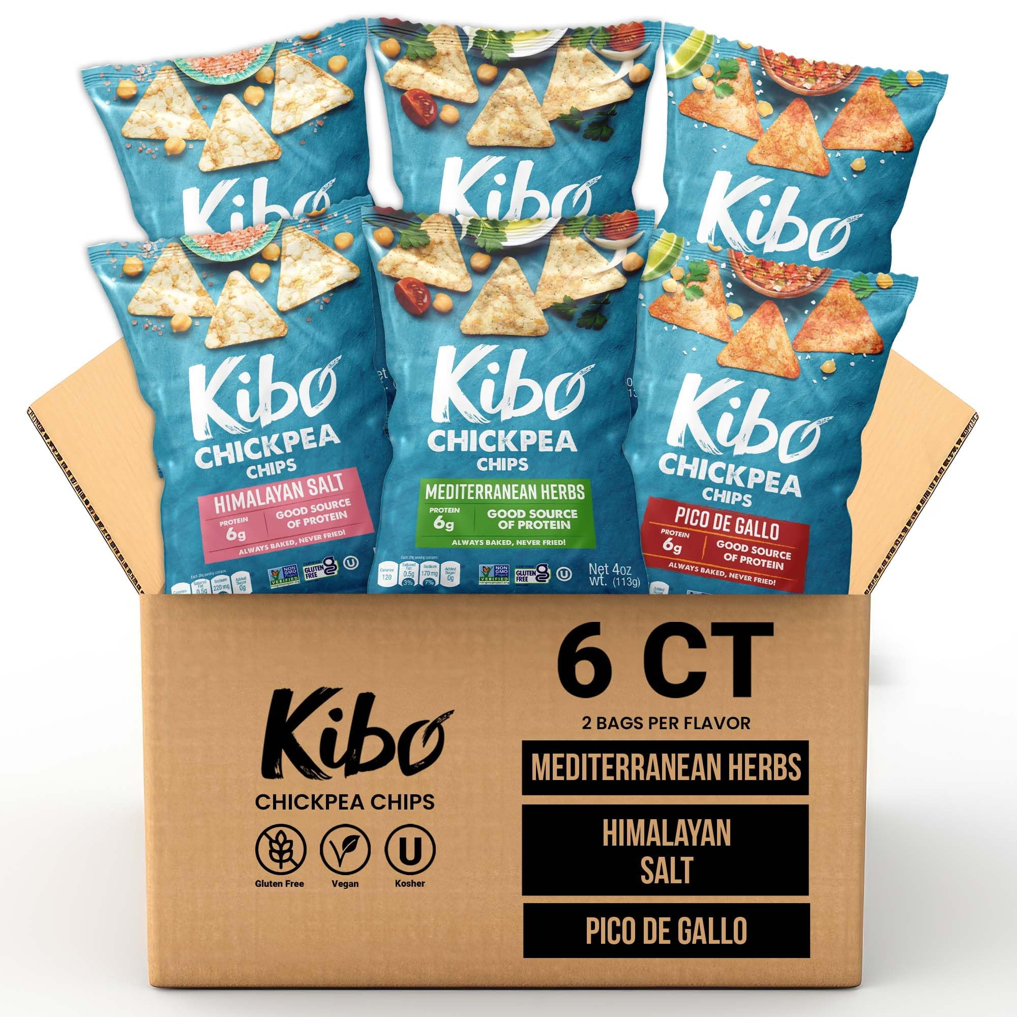 Kibo Chickpea Chips Where To Buy Kibo Chickpea Chips 3 RRF12 Flavor Variety Pack - High Protein-Fiber