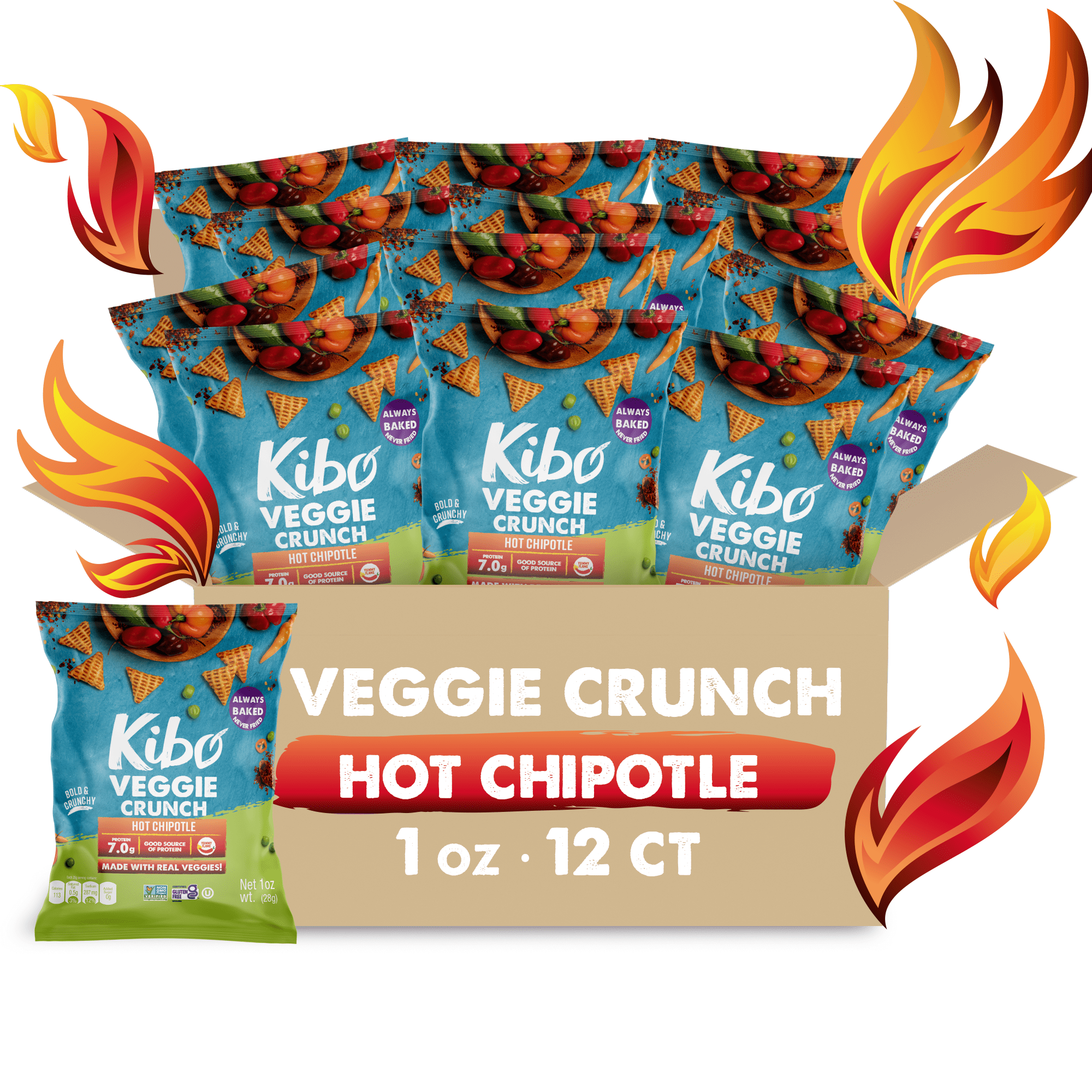Kibo Healthy Snacks Veggie Chips High Protein, Pla