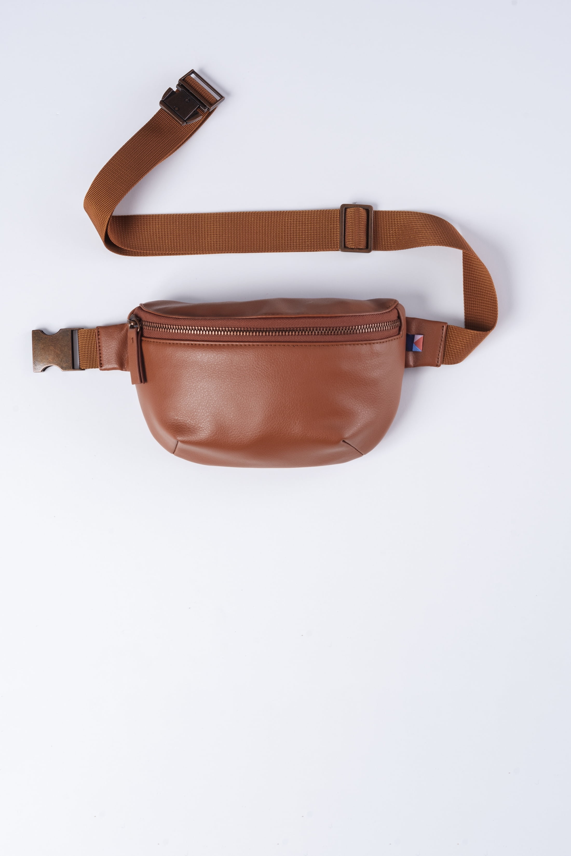 Kibou Mini Vegan Leather Premium Fanny Pack Diaper Bag - BROWN