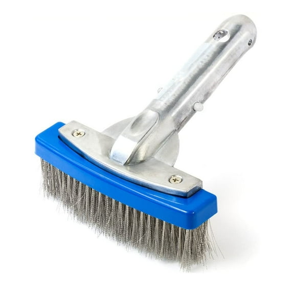 Kiboule 5 Inch Heavy Duty Wire Pool Brush Swimming Pool Cleaner Aluminium Handle and Stainless Steel Bristles Designed for Concrete and Gunite Pools Great on Extremely Tackling Stubborn