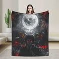 thumbnail image 1 of Kibutsuji Muzan Flannel Fleece Blanket Cool Anime Bed Sofa Office Picnic Travel Lightweight Conditioning Blanket 30x40 Muzan-5, 1 of 5