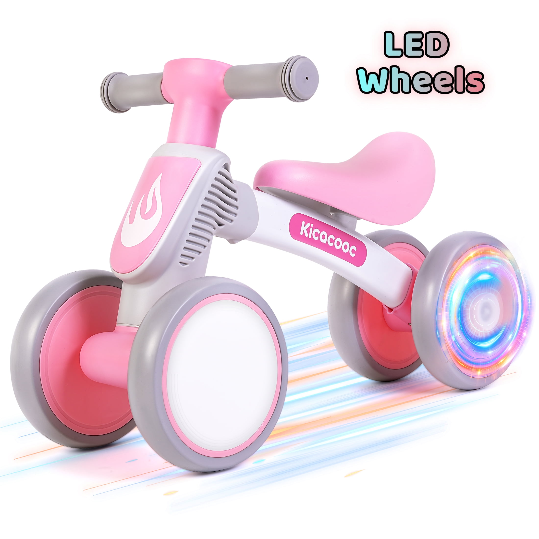 Kicacooc Baby Balance Bike for 1 Year Old Boys Girls Toddler Balance Bike with No Pedal 4 Silence Wheels Soft Seat First Bike 12 24 Month Toddler Balance Bike Pink Walmart